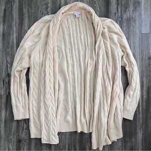 J. Jill Cream Knit Open Loose Cardigan